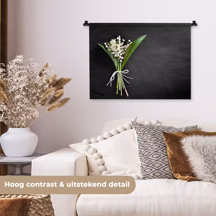 Wandkleed - Lelietjes van dalen - Bloemen - Strik - Flora — 5