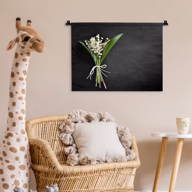 Wandkleed - Lelietjes van dalen - Bloemen - Strik - Flora — 6