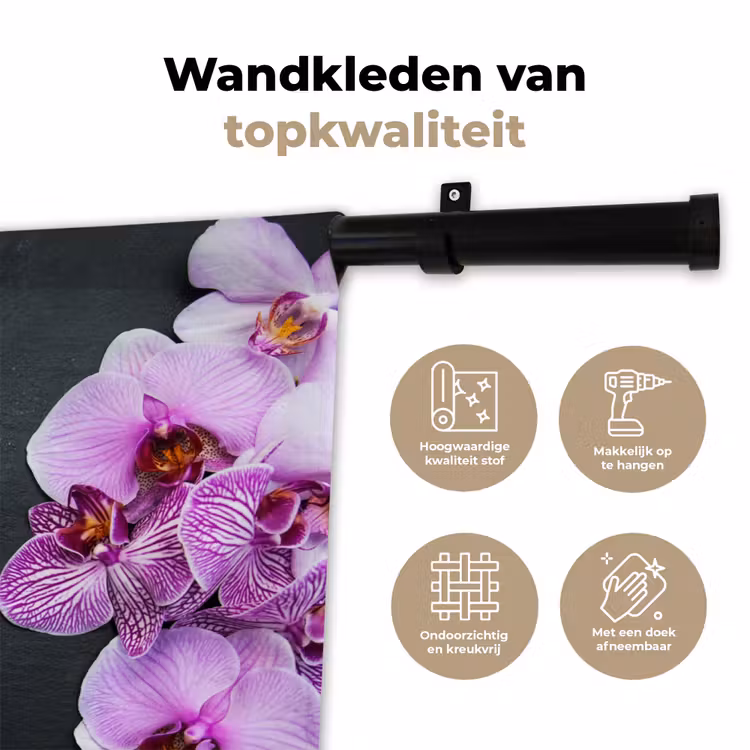 Wandkleed - Orchidee - Bloemen - Roze - Flora — 3