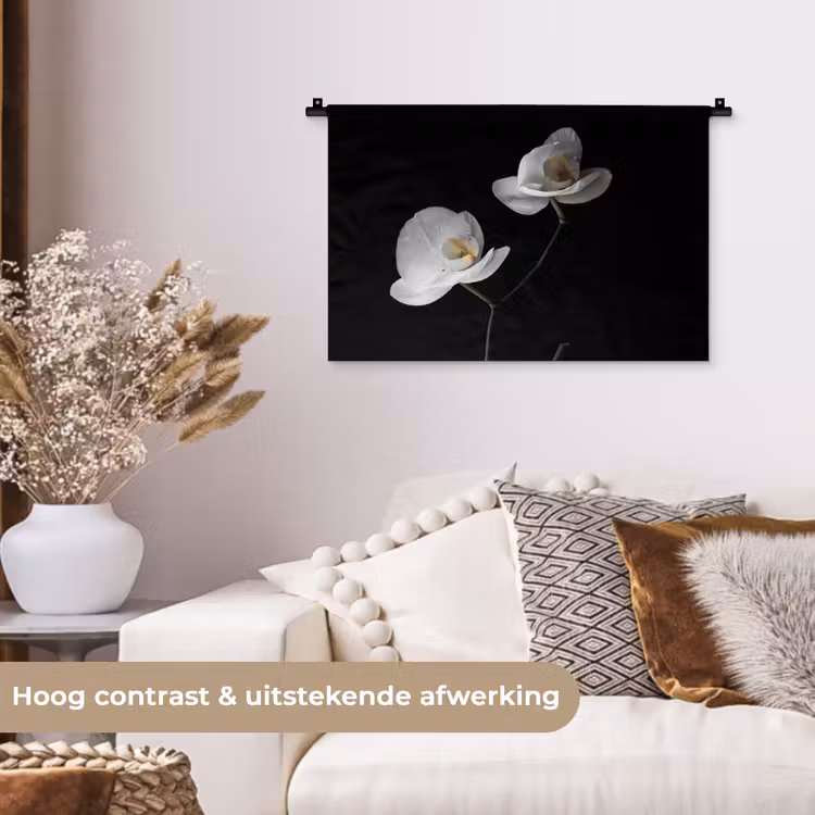 Wandkleed - Orchidee - Bloemen - Zwart - Wit - Stilleven — 4
