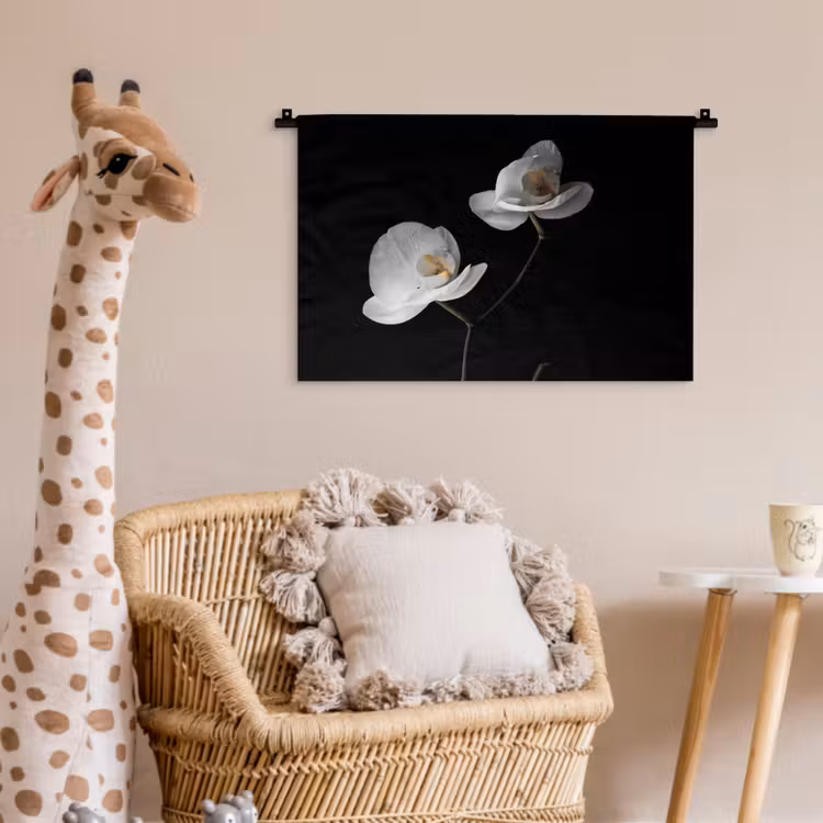 Wandkleed - Orchidee - Bloemen - Zwart - Wit - Stilleven — 5