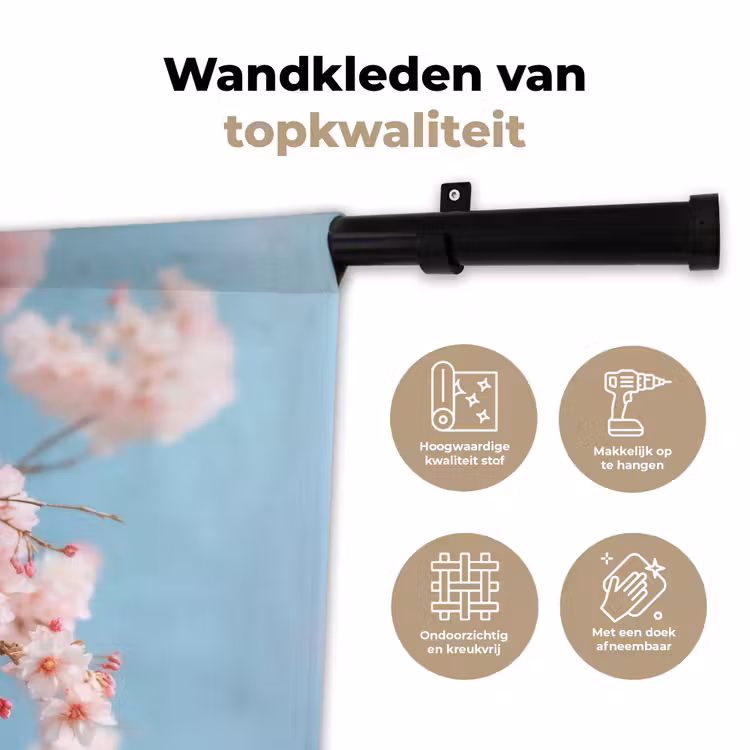 Wandkleed - Takken - Bloesems - Roze — 3