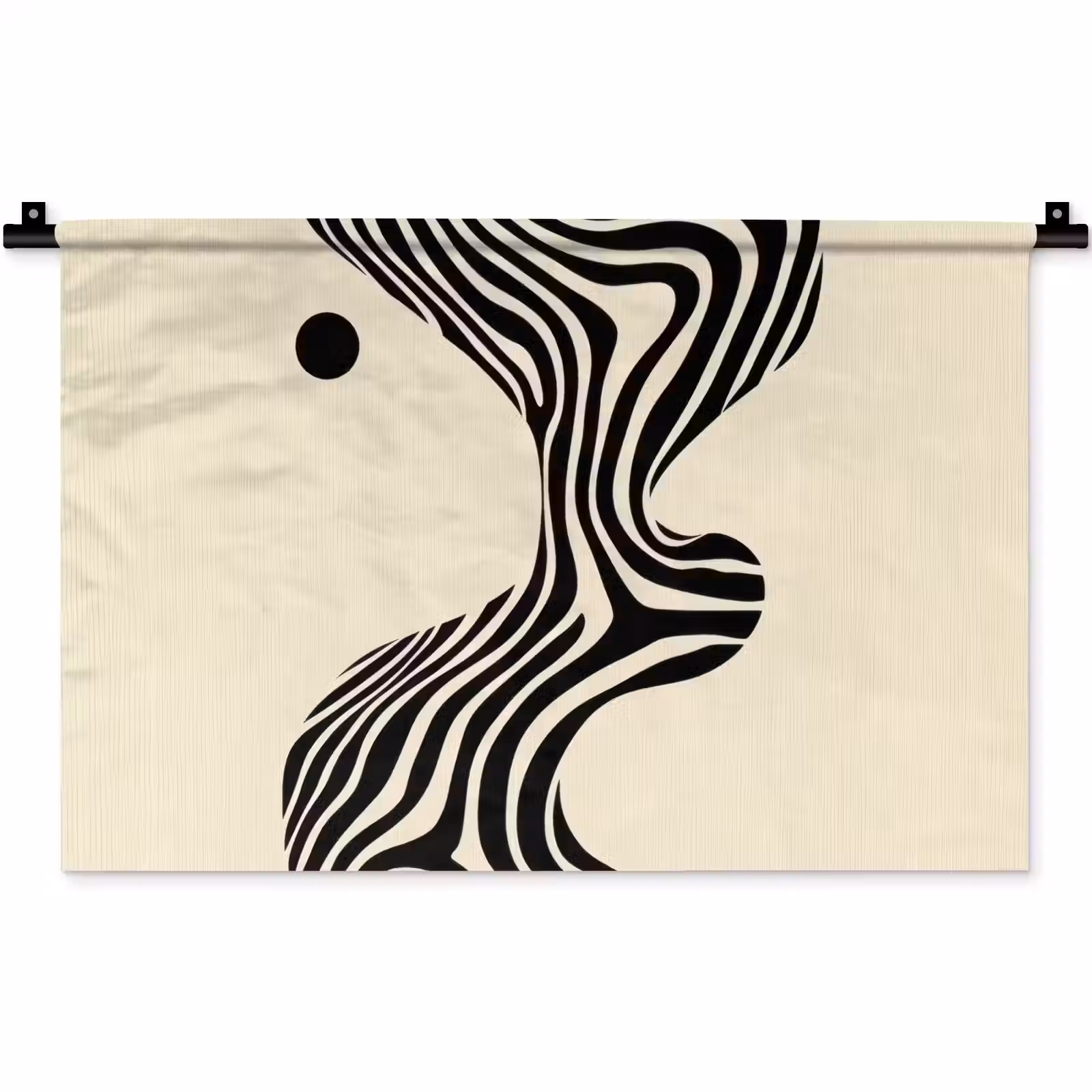 Wandkleed - Beige - Lijnen - Golvend - Abstract — 1
