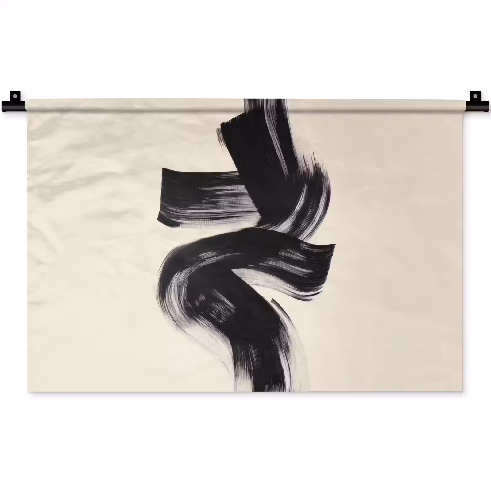 Wandkleed - Strepen - Zwart - Abstract — 1