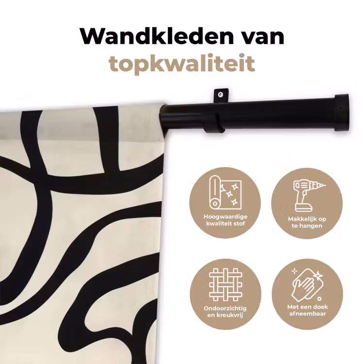 Wandkleed - Abstract - Lijnen - Modern - Beige — 3