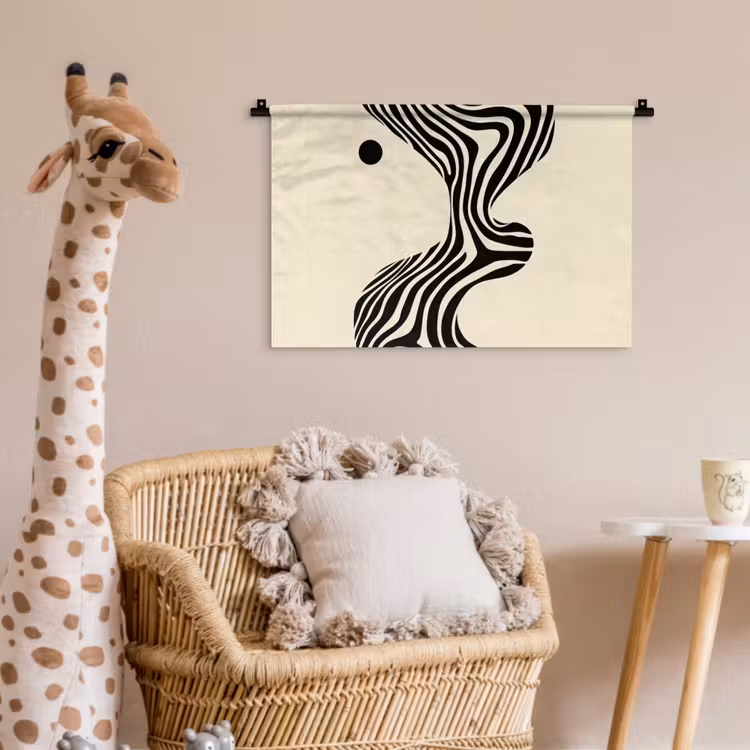 Wandkleed - Beige - Lijnen - Golvend - Abstract — 5