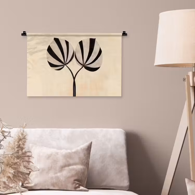 Wandkleed - Bladeren - Gestreept - Stengel - Beige — 2