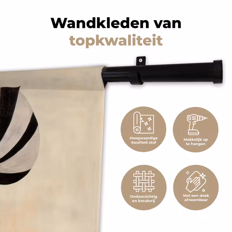 Wandkleed - Bladeren - Gestreept - Stengel - Beige — 3