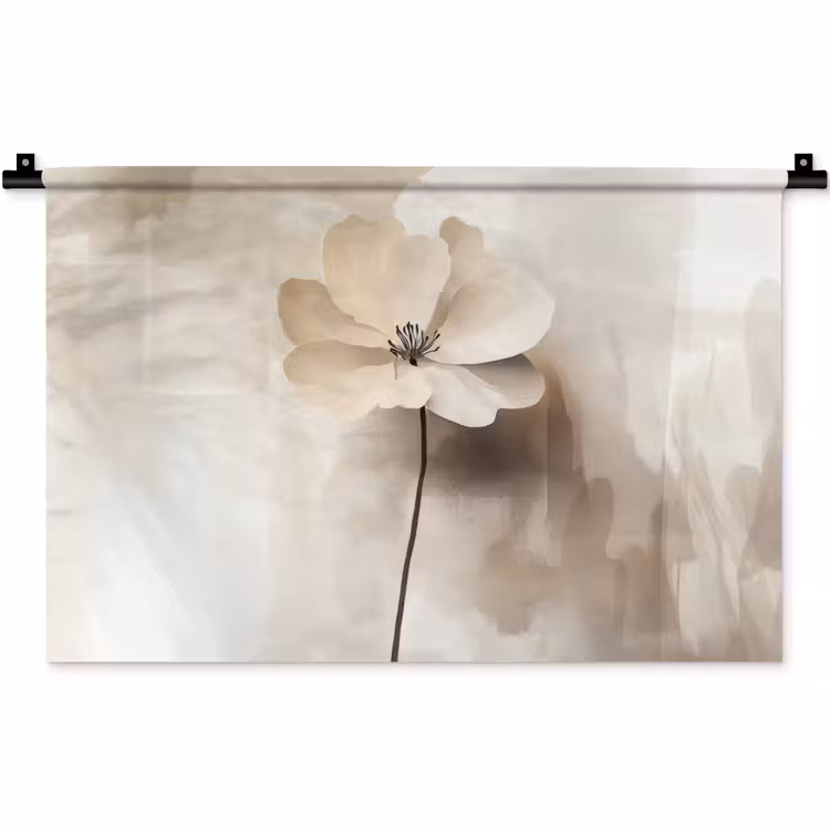Wandkleed - Bloem - Beige - Verf - Schaduw — 1