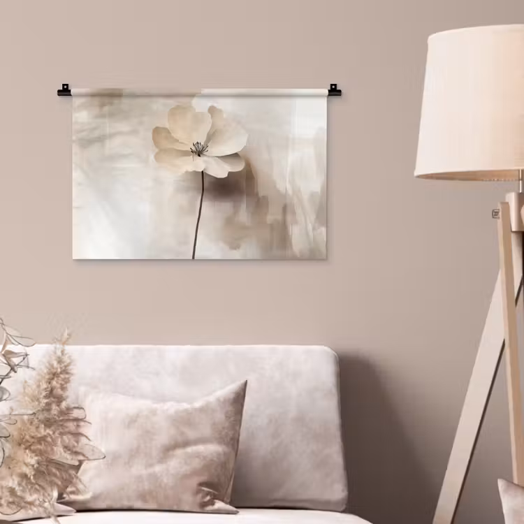 Wandkleed - Bloem - Beige - Verf - Schaduw — 2
