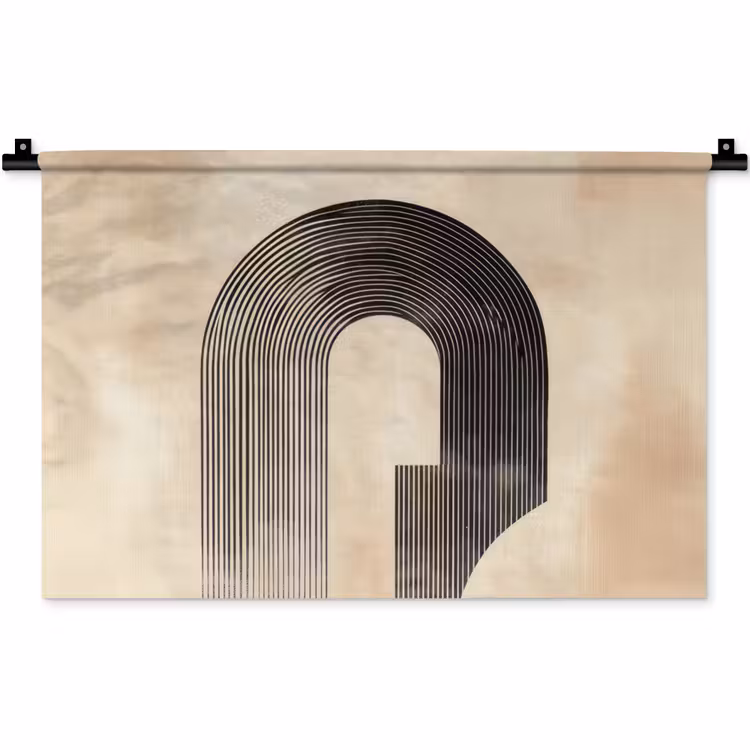 Wandkleed - Boog - Strepen - Minimalistisch - Zwart — 1