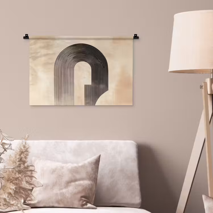 Wandkleed - Boog - Strepen - Minimalistisch - Zwart — 2