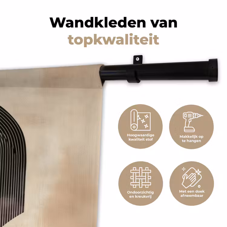 Wandkleed - Boog - Strepen - Minimalistisch - Zwart — 3