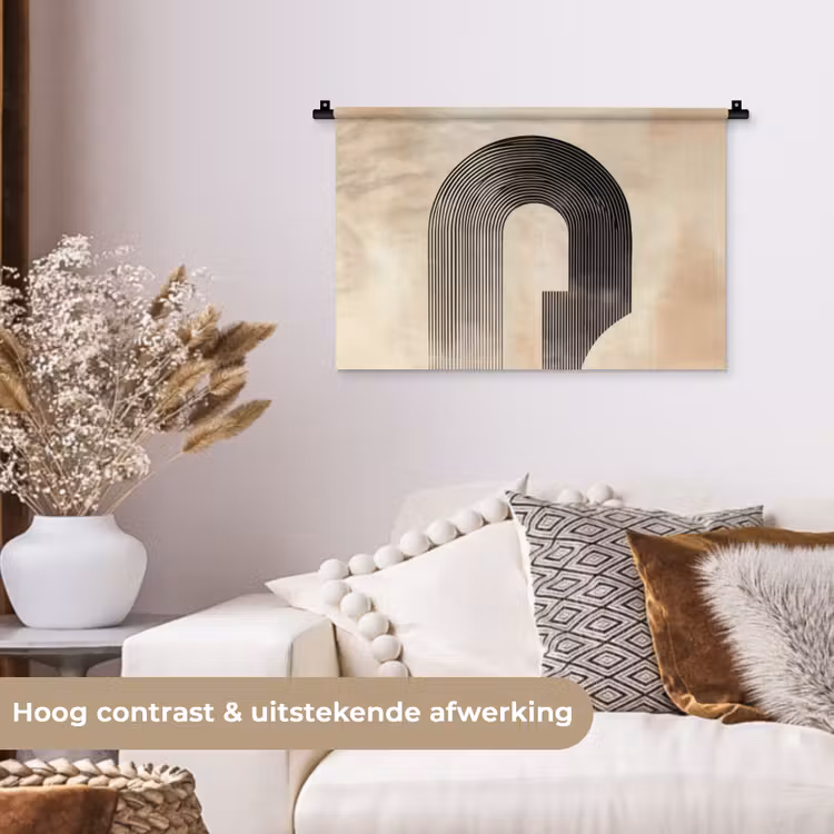 Wandkleed - Boog - Strepen - Minimalistisch - Zwart — 4