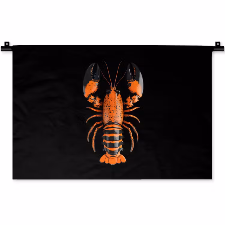 Wandkleed - Kreeft - Oranje - Zwart - Modern — 1