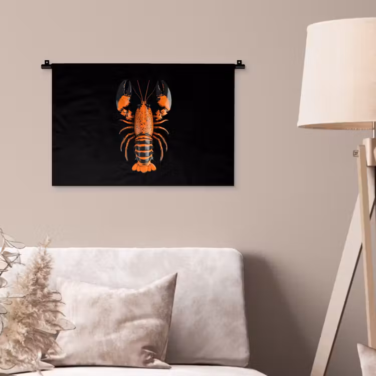 Wandkleed - Kreeft - Oranje - Zwart - Modern — 2