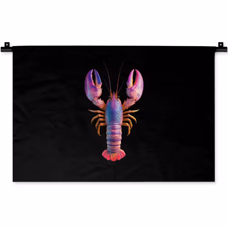Wandkleed - Kreeft - Paars - Roze - Zwart - Stippen - Lila — 1