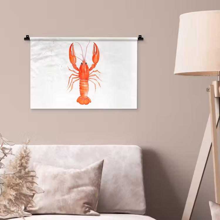 Wandkleed - Kreeft - Waterverf - Aquarel - Oranje — 2