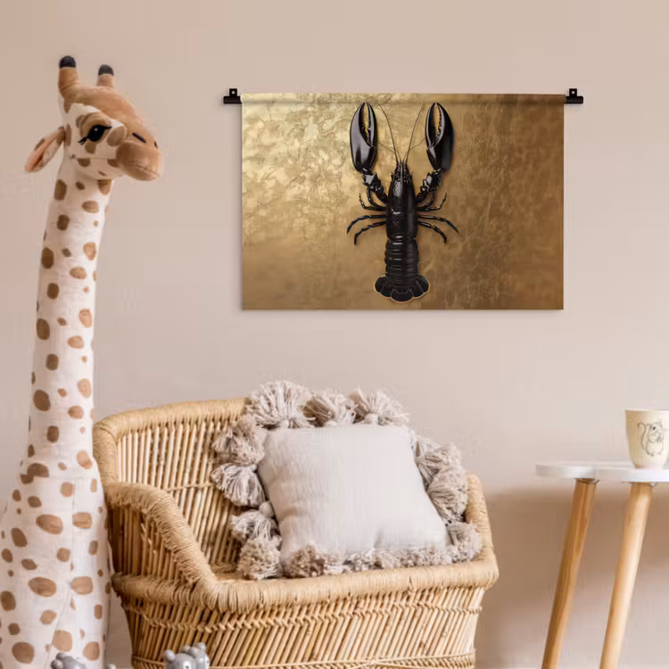 Wandkleed - Kreeft - Zwart - Goud - Luxe — 5
