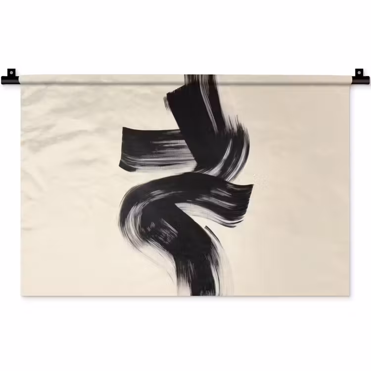 Wandkleed - Strepen - Zwart - Abstract — 1
