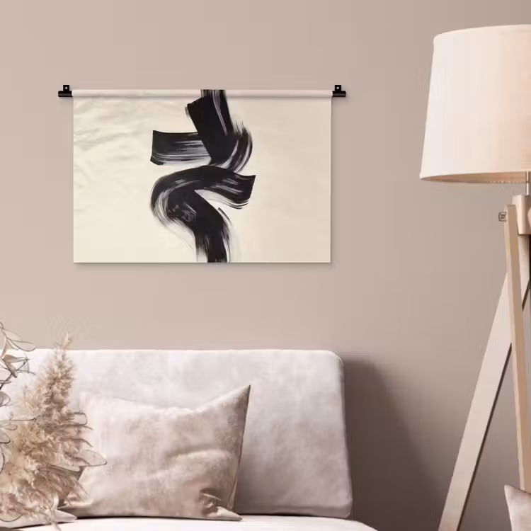 Wandkleed - Strepen - Zwart - Abstract — 2