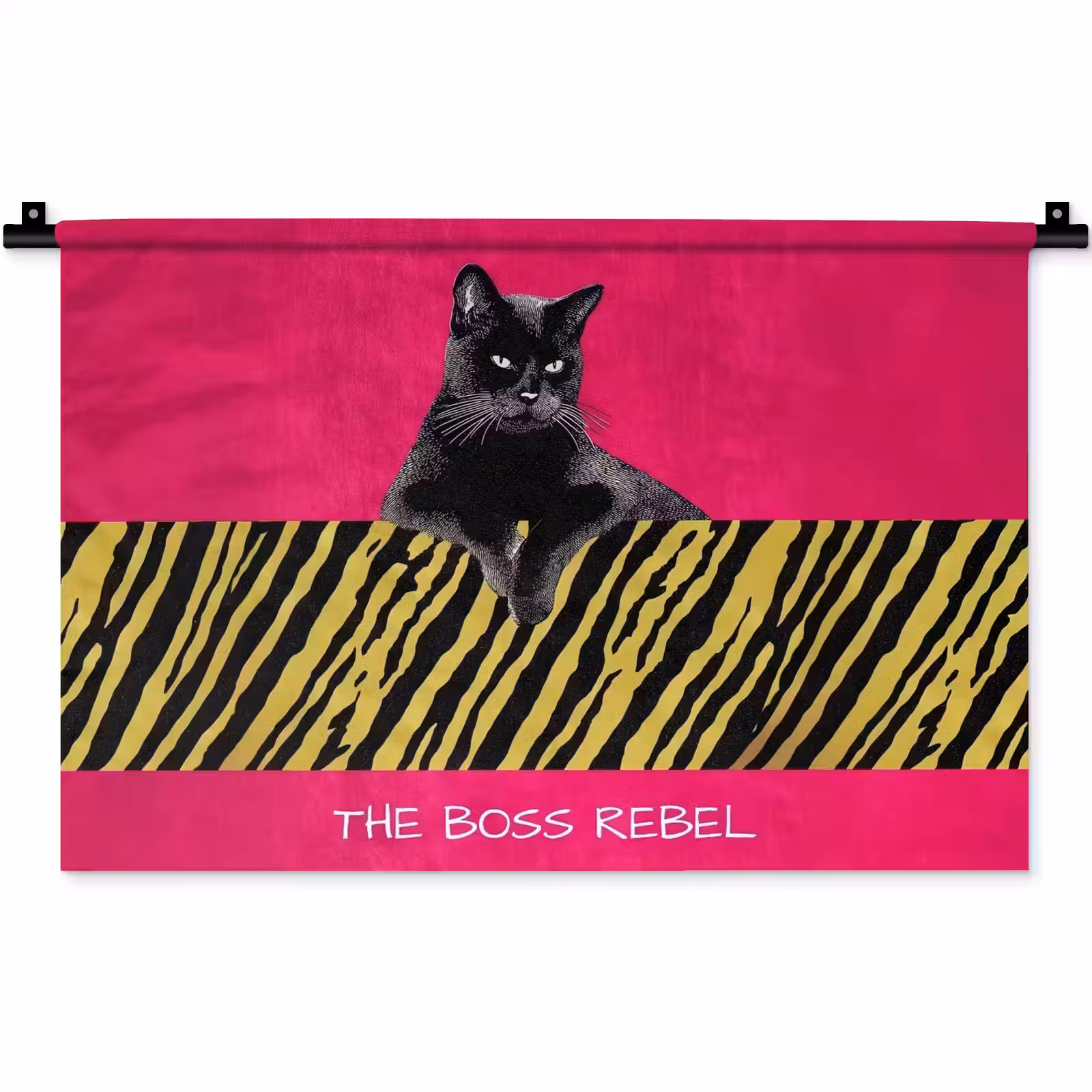 Wandkleed - Kat - Baas - Roze - Tijgerprint — 1