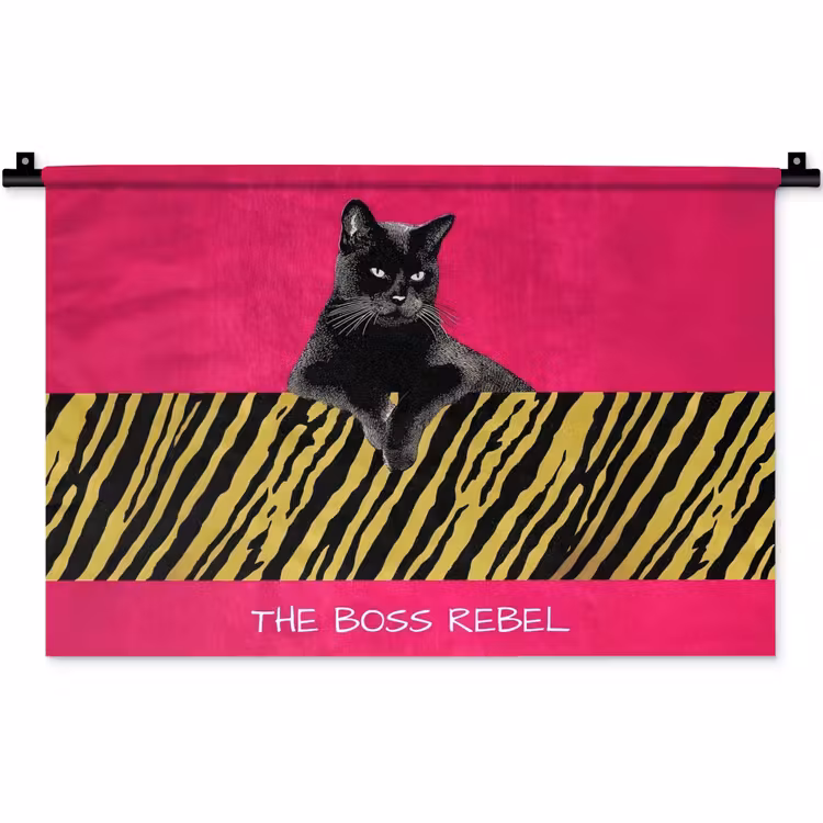 Wandkleed - Kat - Baas - Roze - Tijgerprint — 1