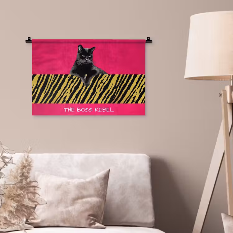 Wandkleed - Kat - Baas - Roze - Tijgerprint — 2