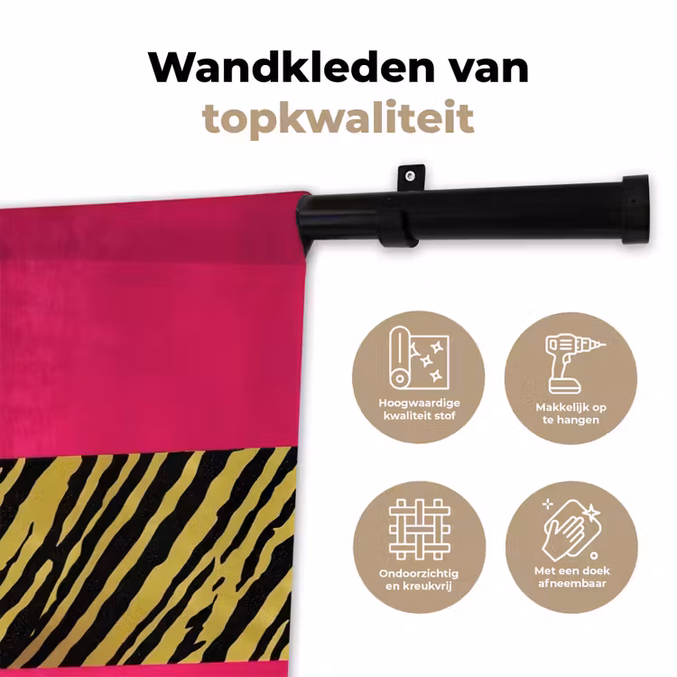 Wandkleed - Kat - Baas - Roze - Tijgerprint — 3