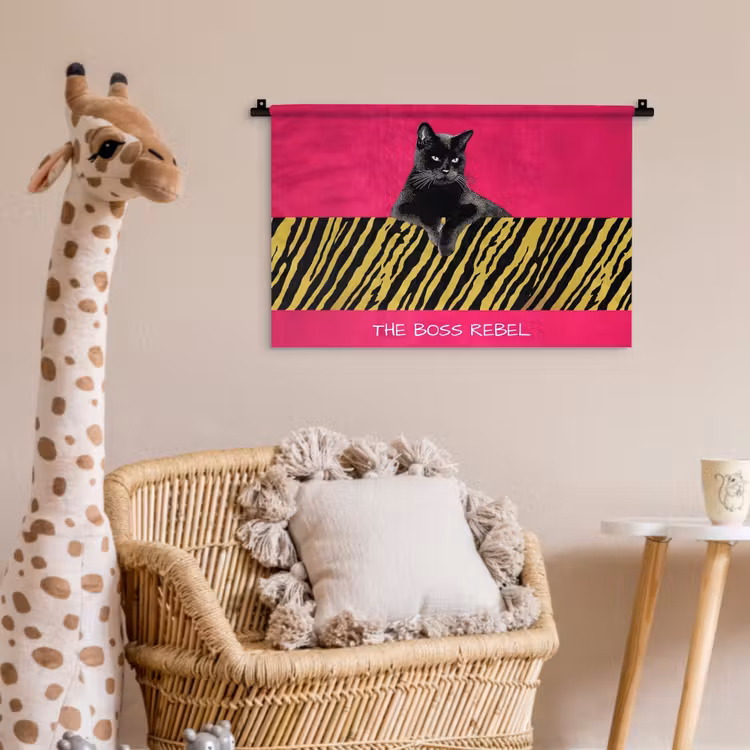 Wandkleed - Kat - Baas - Roze - Tijgerprint — 5