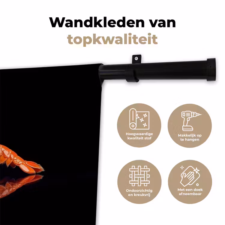Wandkleed - Kreeft - Oranje - Zwart - Opvallend — 3