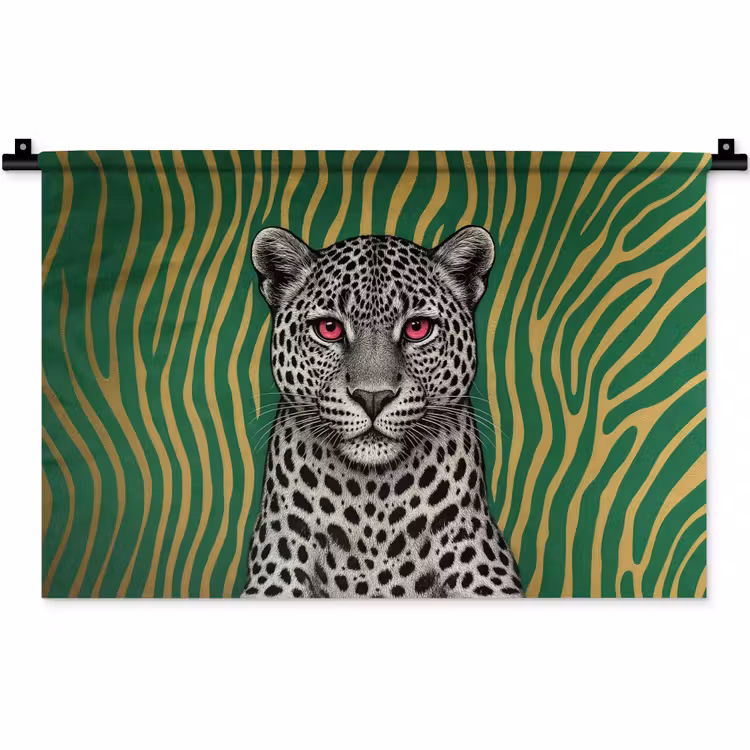 Wandkleed - Panter - Zebrapatroon - Groen — 1