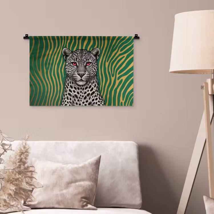 Wandkleed - Panter - Zebrapatroon - Groen — 2