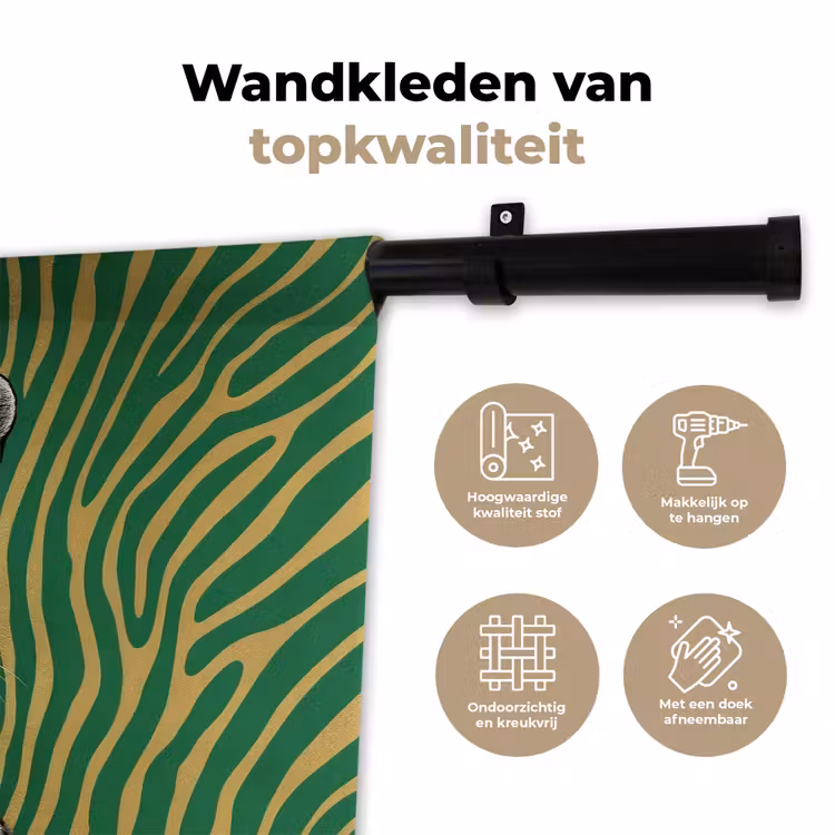 Wandkleed - Panter - Zebrapatroon - Groen — 3