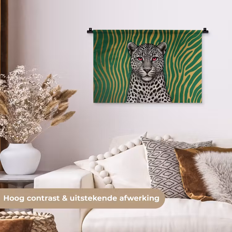 Wandkleed - Panter - Zebrapatroon - Groen — 4