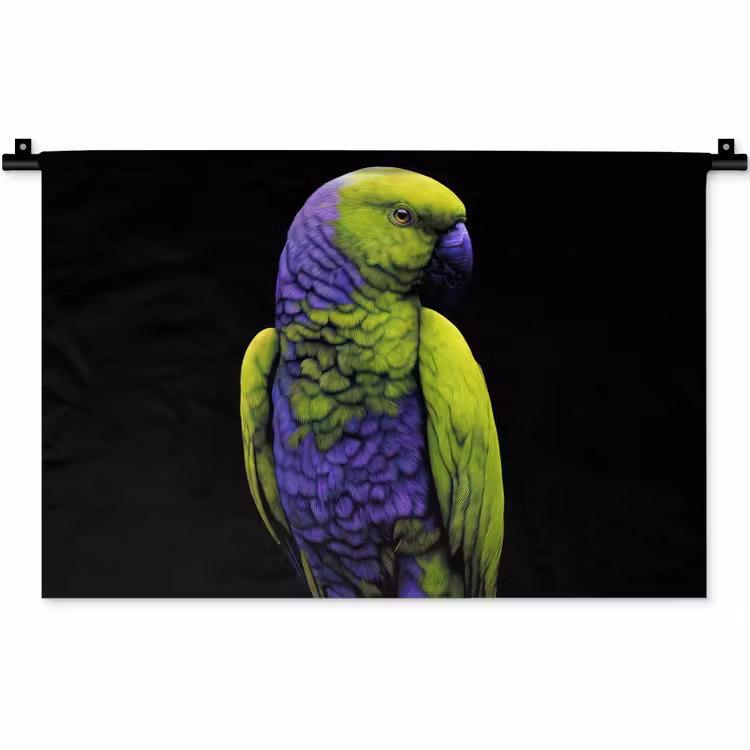 Wandkleed - Papegaai - Veren - Opvallend - Groen — 1