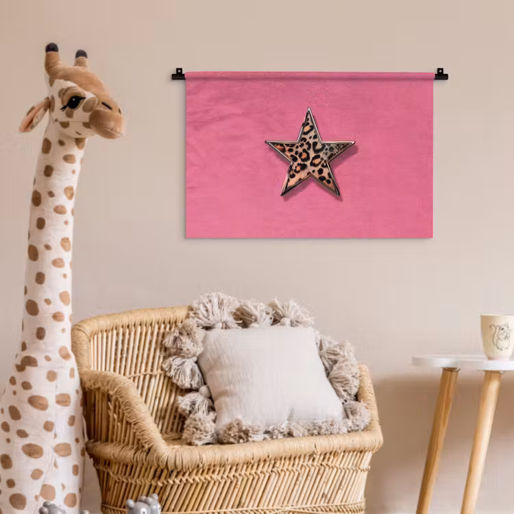 Wandkleed - Ster - Luipaard - Print - Roze — 5