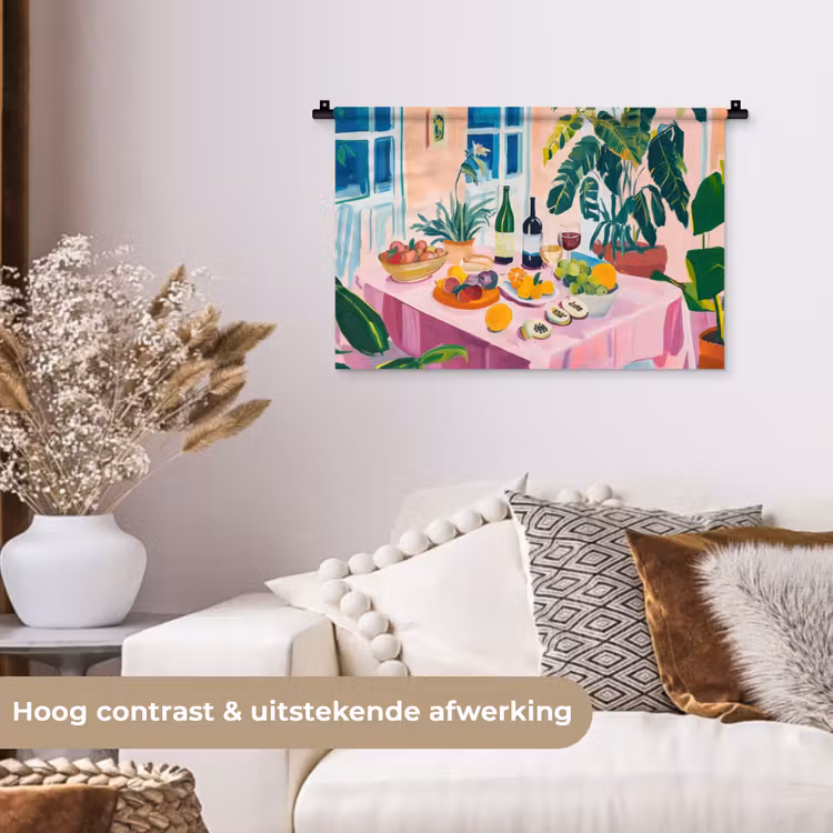 Wandkleed - Tafel - Wijn - Fruit — 4