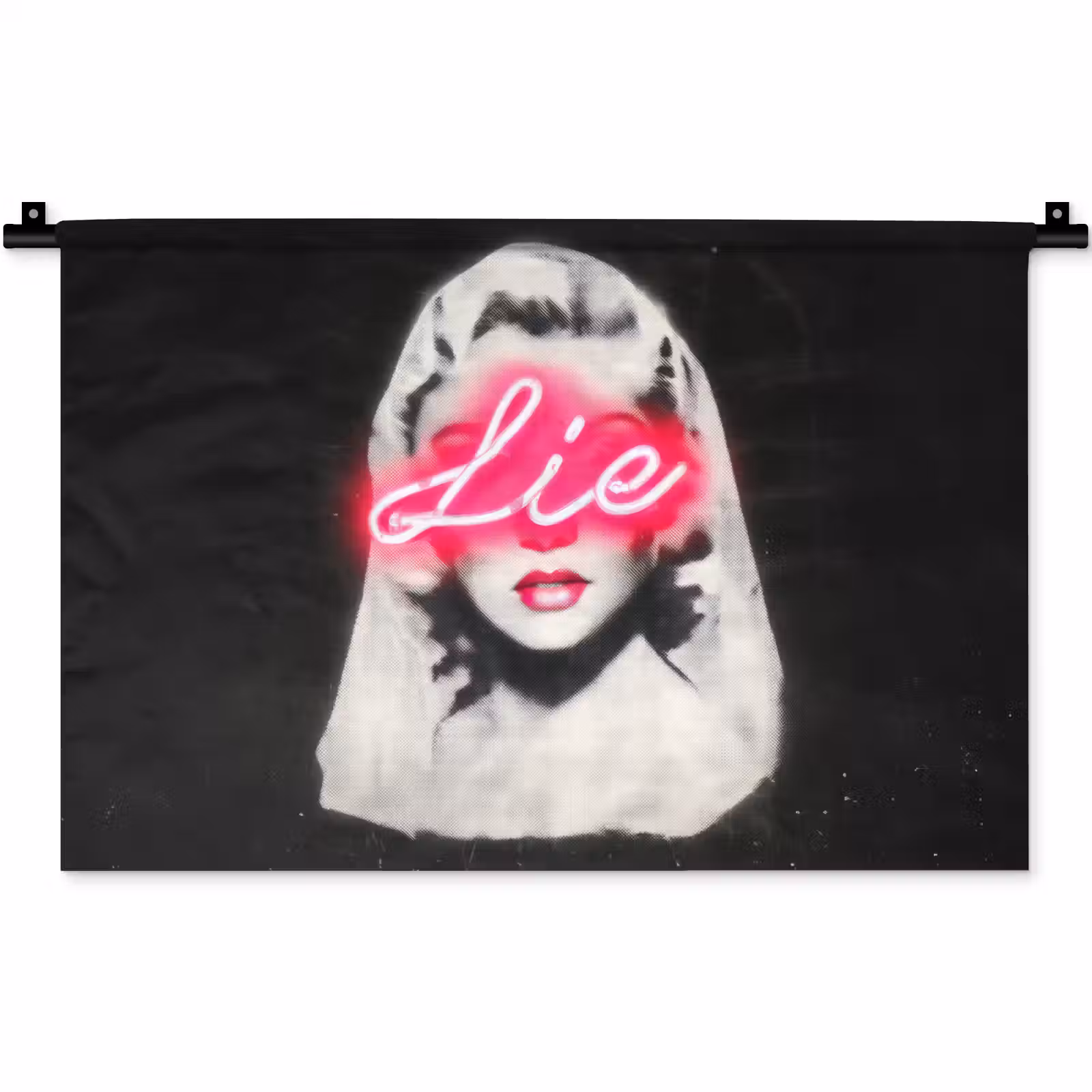 Wandkleed - Neon - Letters - Vintage - Vrouw — 1