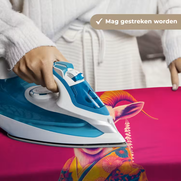 Wandkleed - Geit - Hoorns - Kimono - Kleurrijk — 6