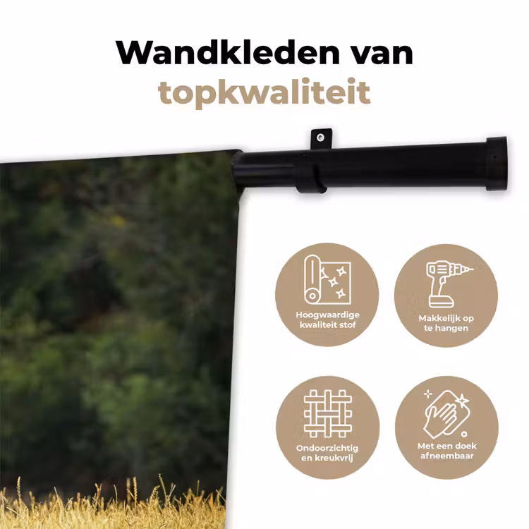 Wandkleed - Hert - Gewei - Gras - Natuur - Dieren - Groen — 3