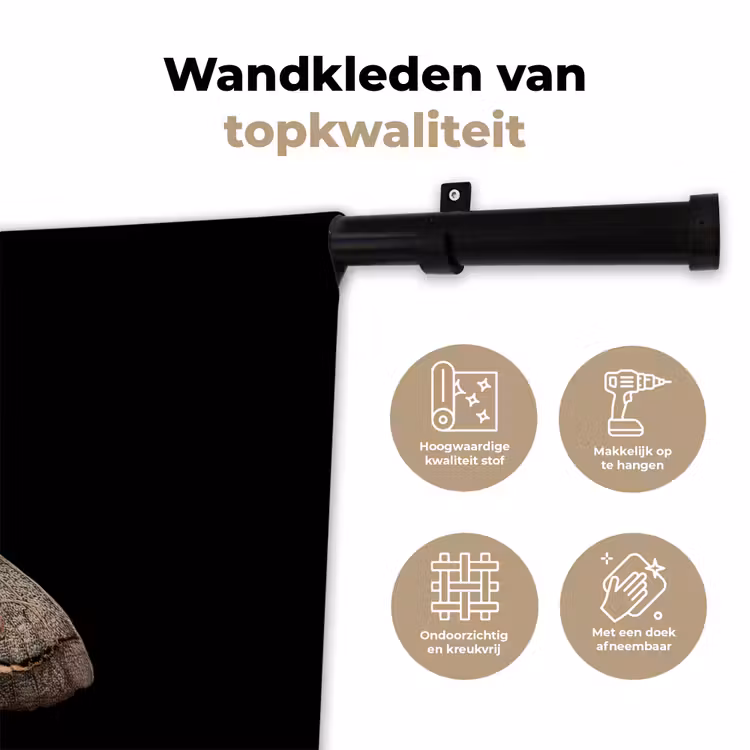 Wandkleed - Mot - Bladachtig - Grijs — 3