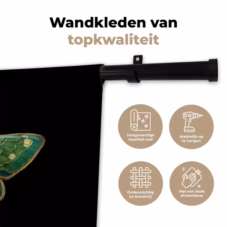 Wandkleed - Mot - Levendig - Groen — 3