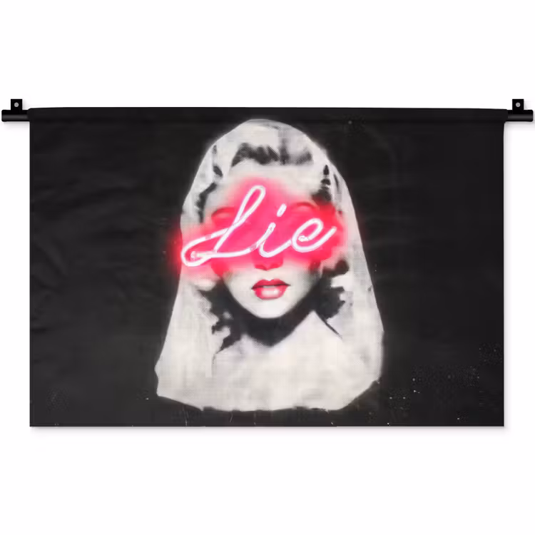 Wandkleed - Neon - Letters - Vintage - Vrouw — 1