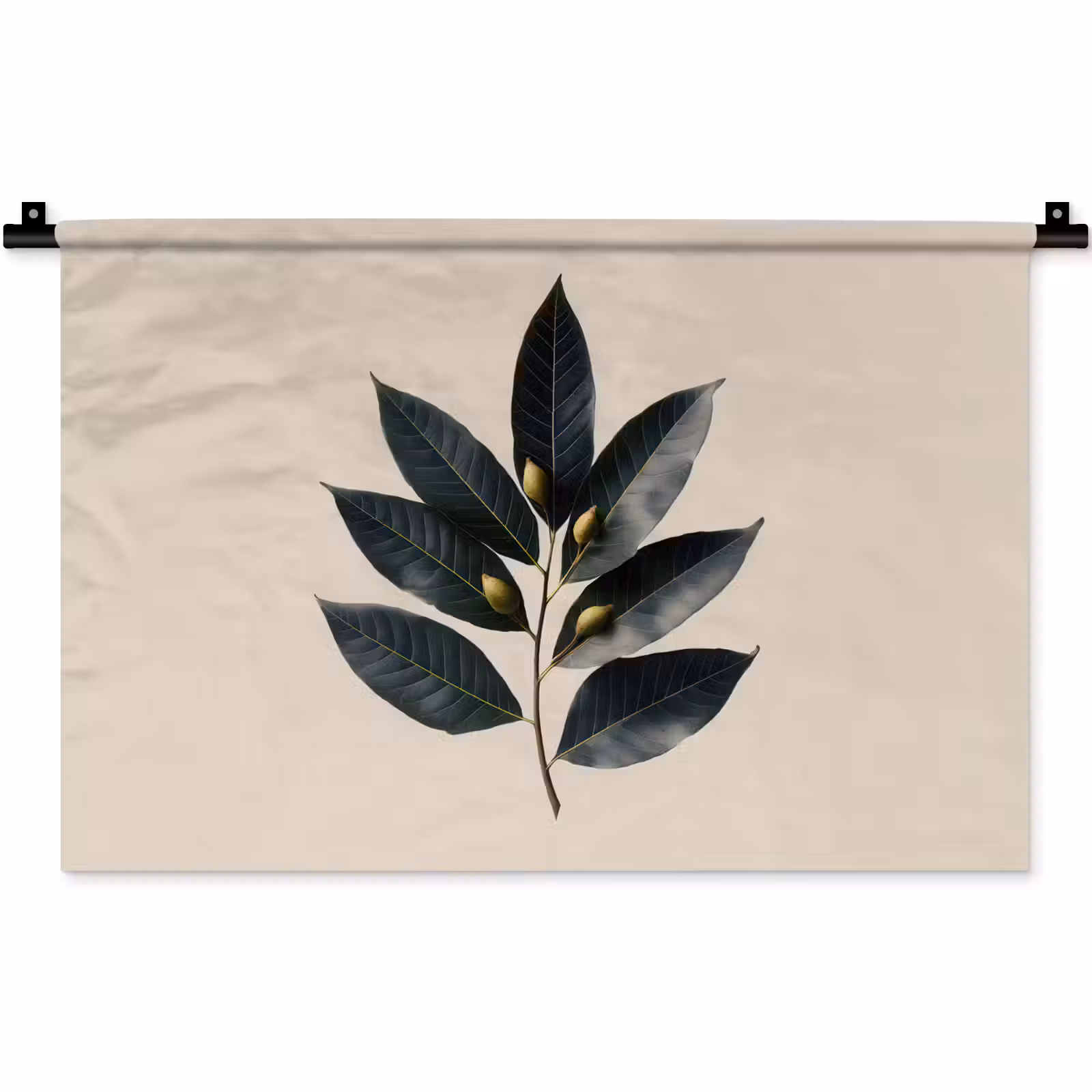 Wandkleed - Laurierbladeren - Bloemknoppen - subtiel — 1