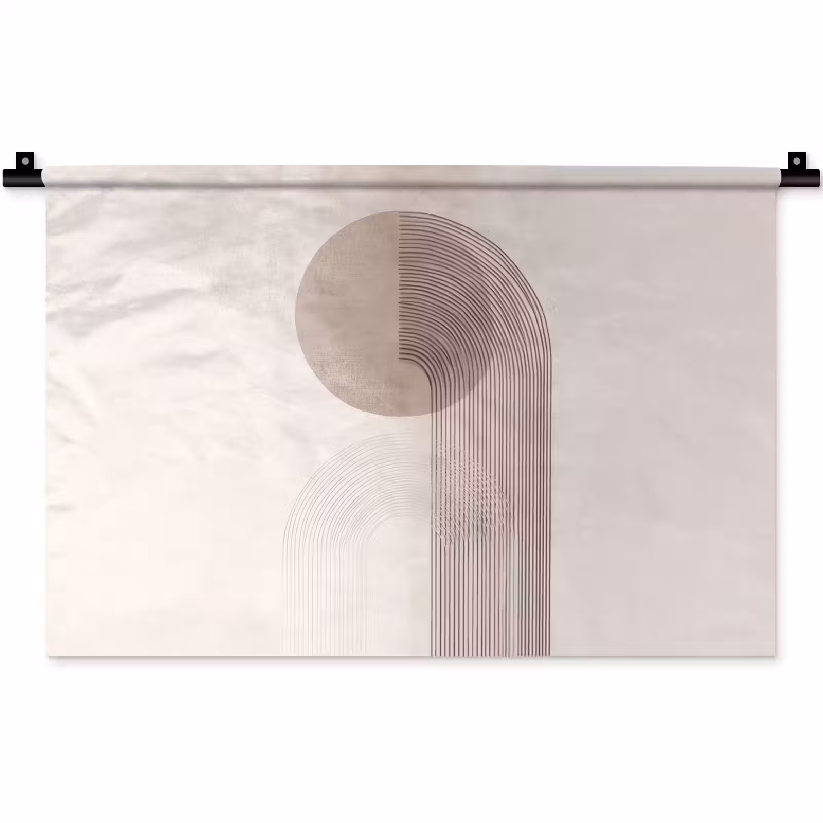 Wandkleed - Minimalistisch - Cirkel - Lichtgrijs — 1