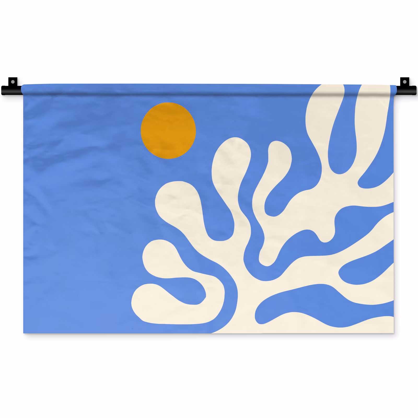 Wandkleed - Minimalistisch - Organisch patroon - Blauw — 1