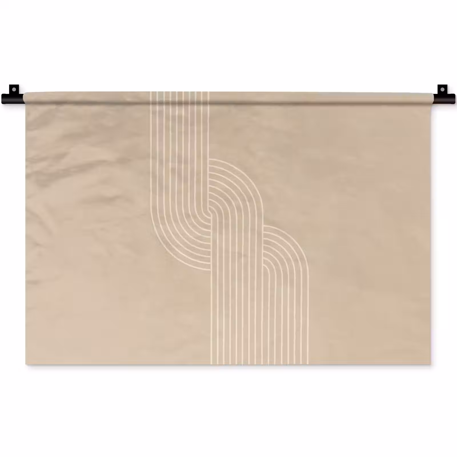 Wandkleed - Parallelle lijnen - Lichte textuur - Beige — 1
