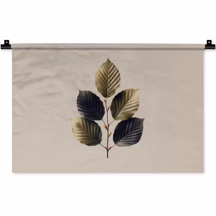 Wandkleed - Beukenbladeren - Bruin - Groen - neutraal — 1