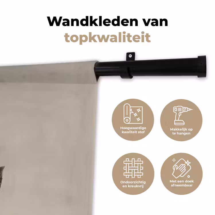 Wandkleed - Beukenbladeren - Bruin - Groen - neutraal — 3